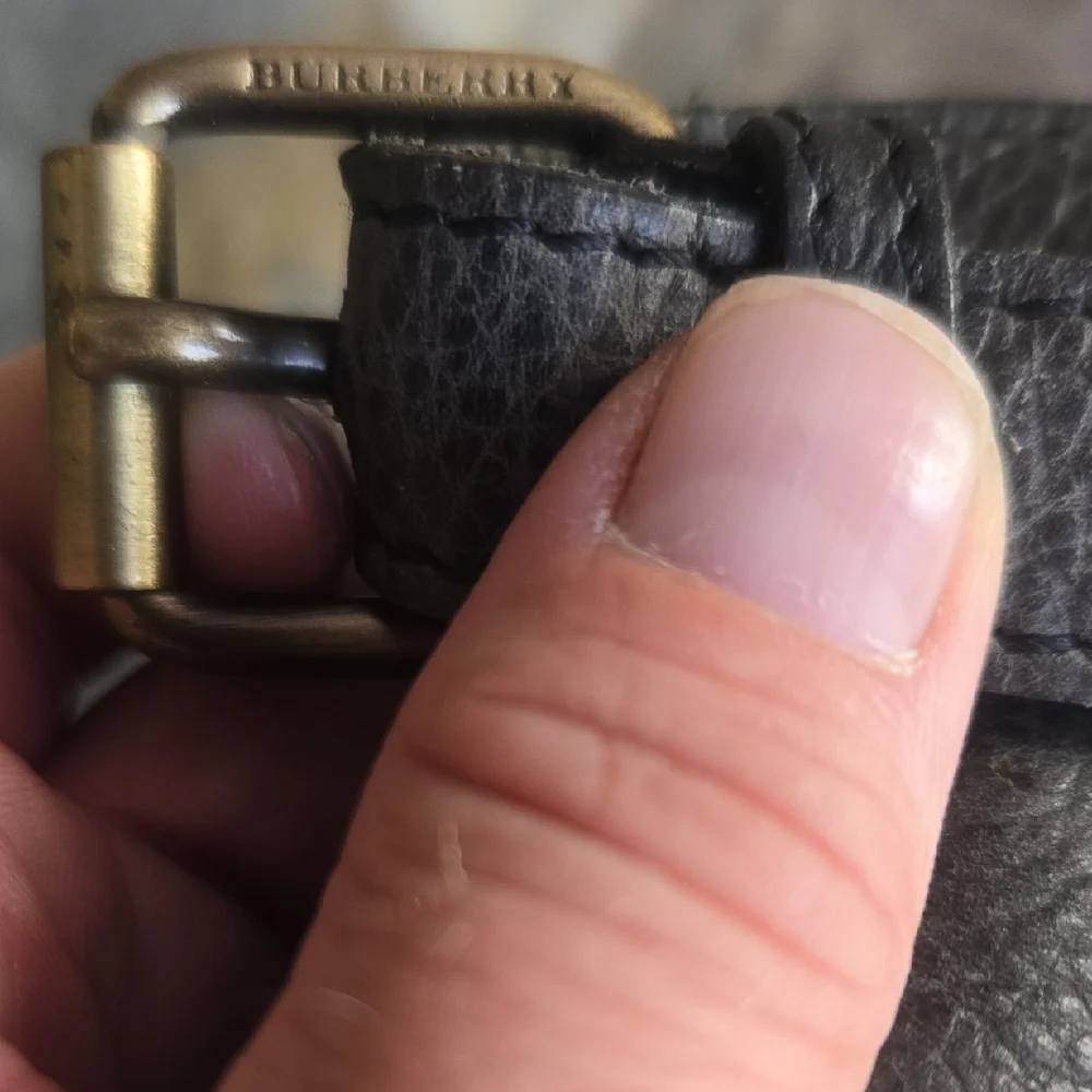 Vinatage Burberry Dark Gray Leather Messenger Bag